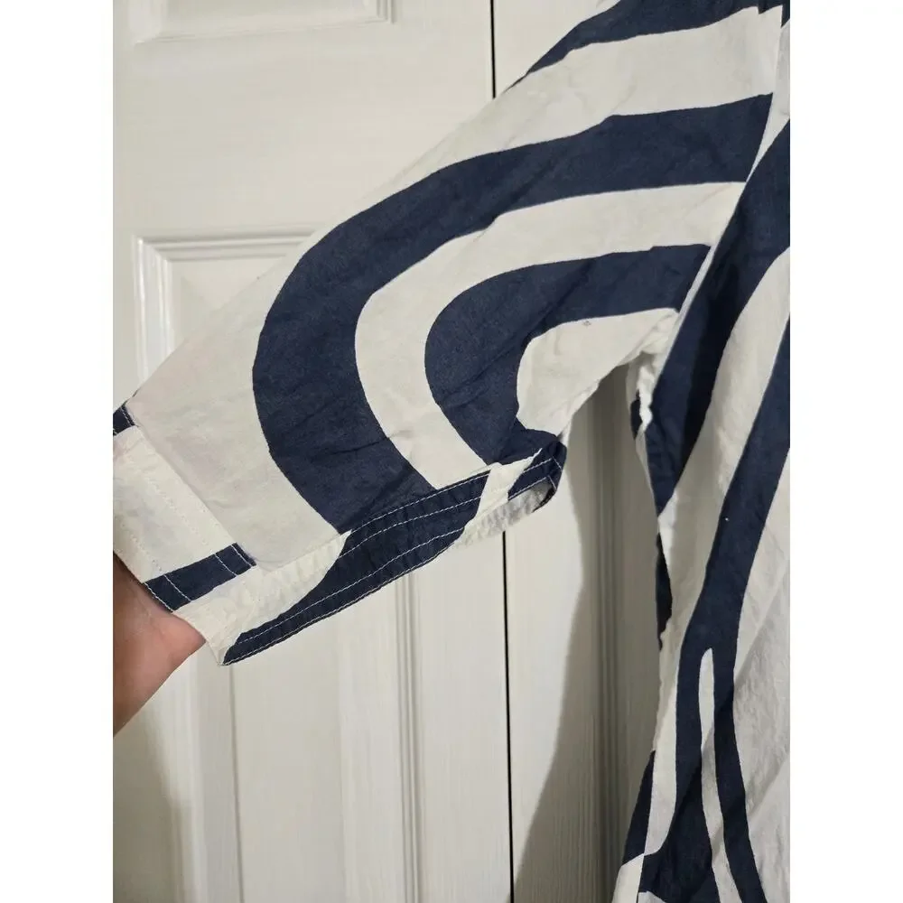 Tommy Hilfiger large women's navy blue and white top